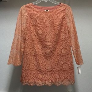 Fossil lace eyelet top